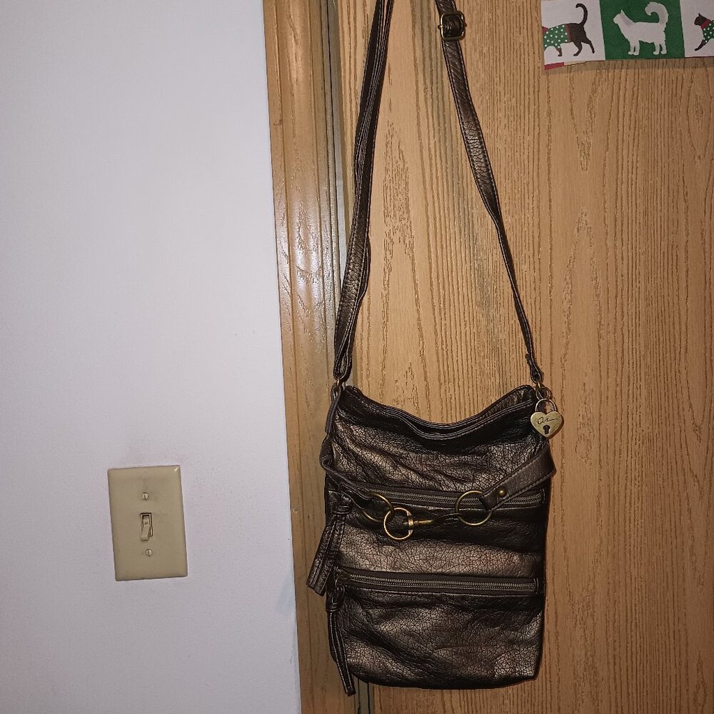 NEW American Rag Taryn Bronze Pebbled Faux Leather Crossbody